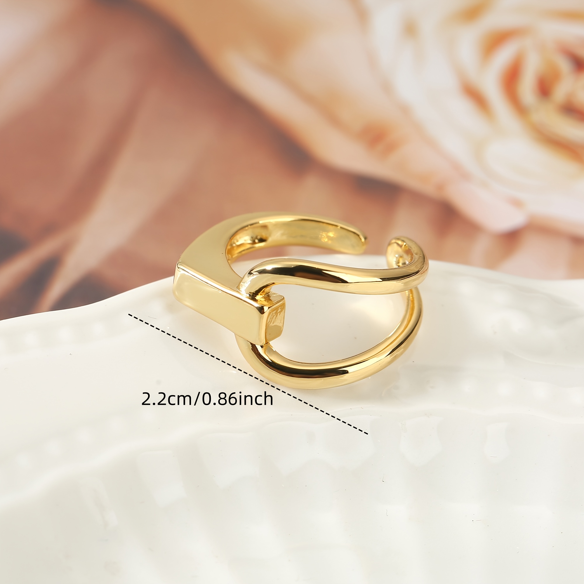 European & American Fashion Copper Minimalist Adjustable Open Ring